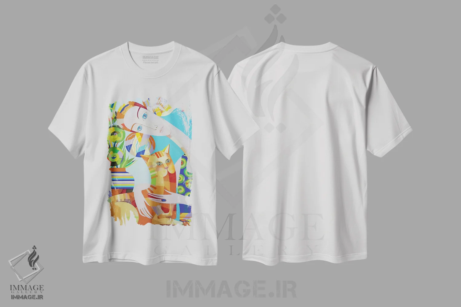 تیشرت سفید طرح دار دوستی واقعی، هنر فاخر معاصر اثر نِلی لوکاشیک | immage.ir