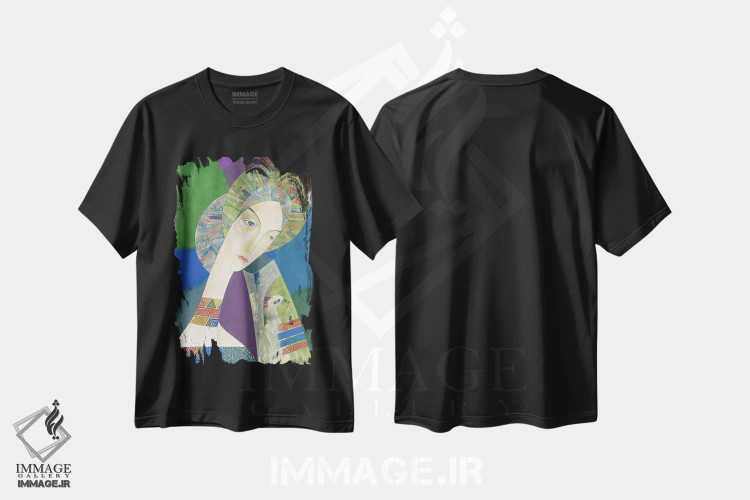 تیشرت مشکی طرح دار کلمنتین، مدیوم اثر نِلی لوکاشیک | immage.ir