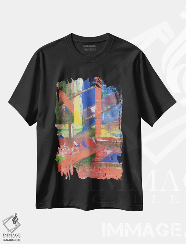 تیشرت مشکی طرح دار فانوس دریایی اثر نِلی لوکاشیک | فروشگاه ایماژ