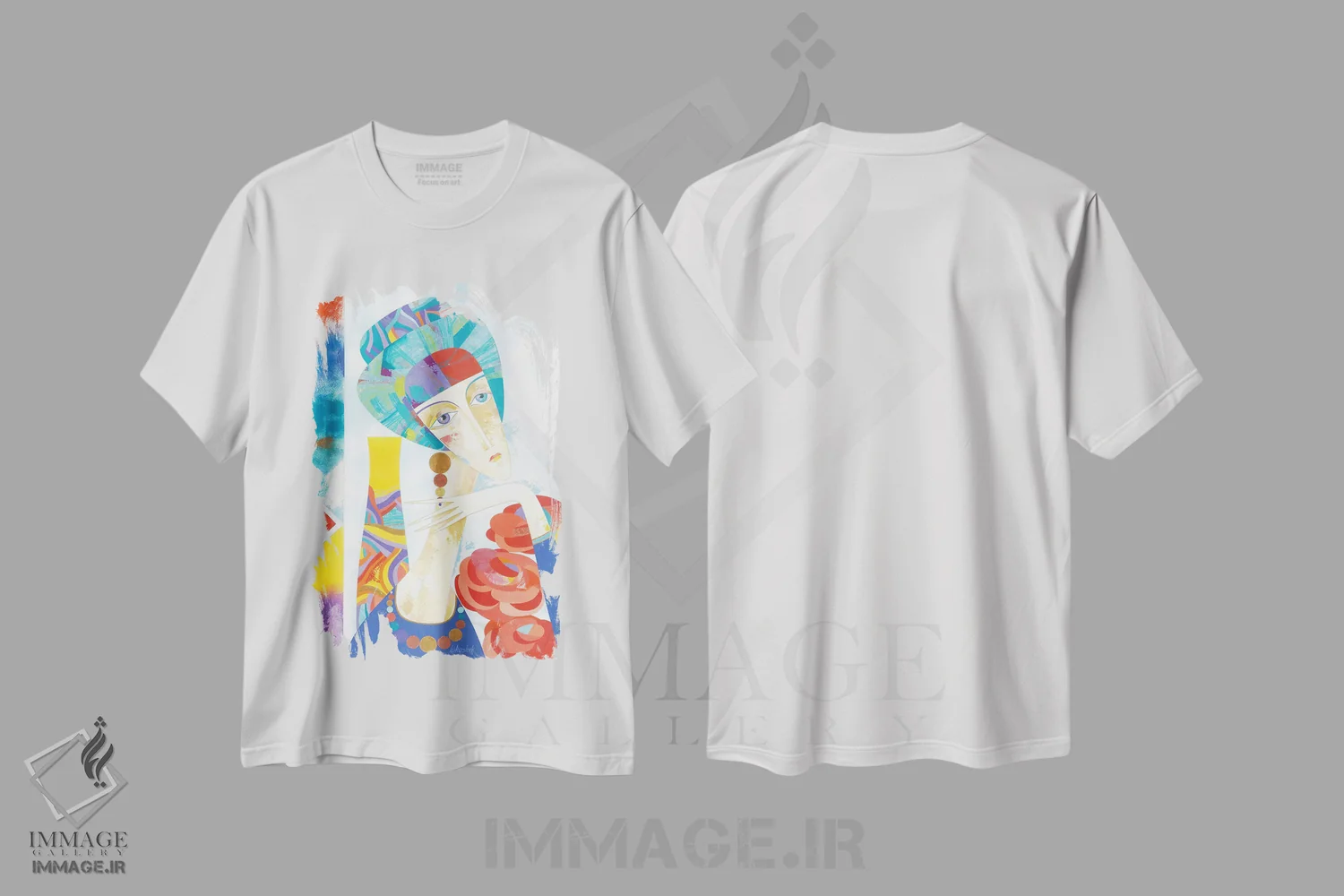 تیشرت سفید طرح دار مگدا، مدیوم اثر نِلی لوکاشیک | فروشگاه ایماژ