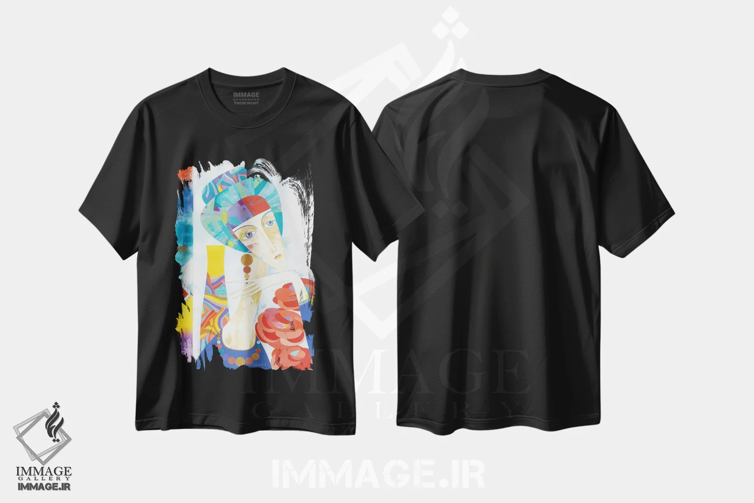 تیشرت مشکی طرح دار مگدا، مدیوم اثر نِلی لوکاشیک | immage.ir