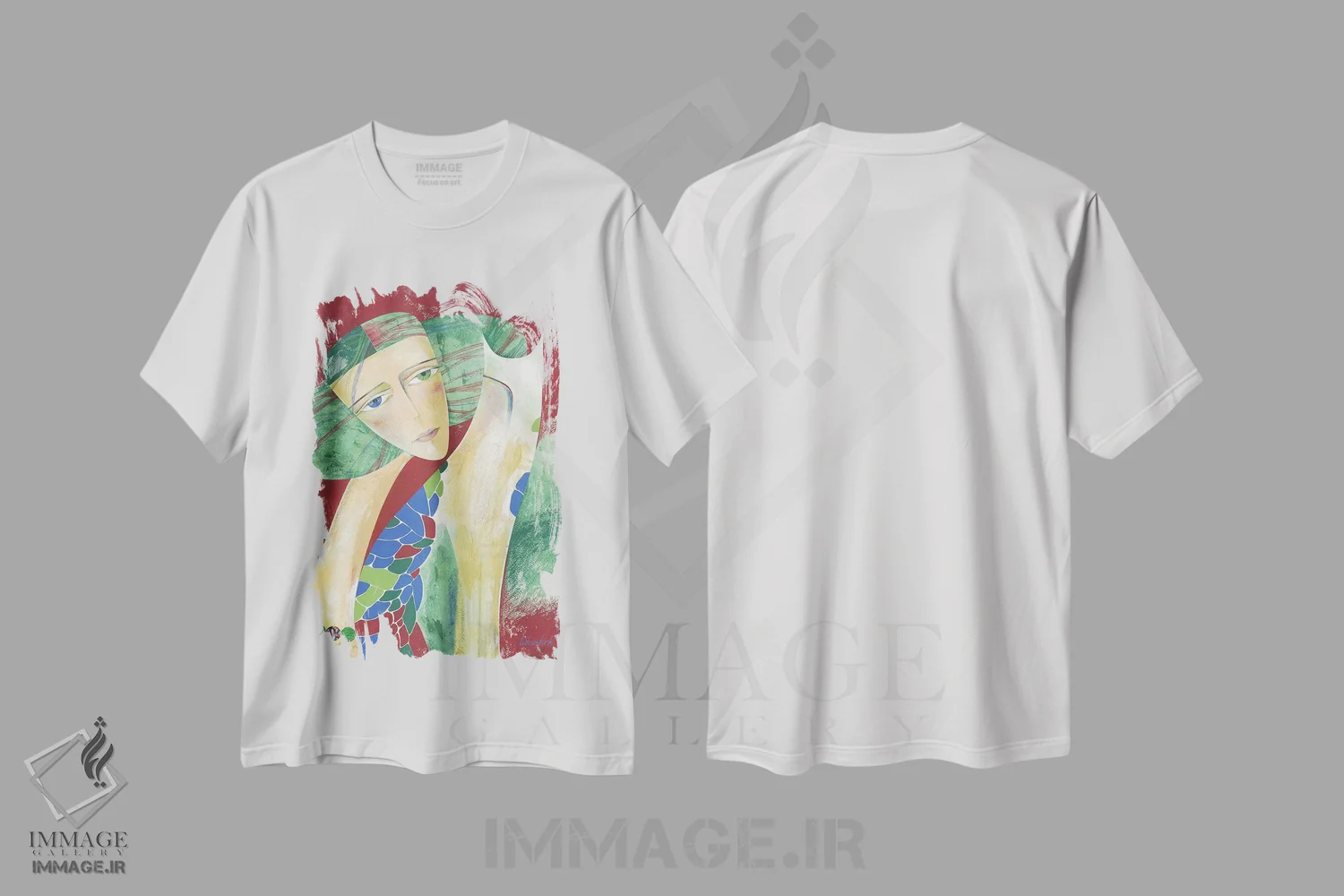 تیشرت سفید طرح دار مهره های ماه، مدیوم اثر نِلی لوکاشیک | فروشگاه ایماژ