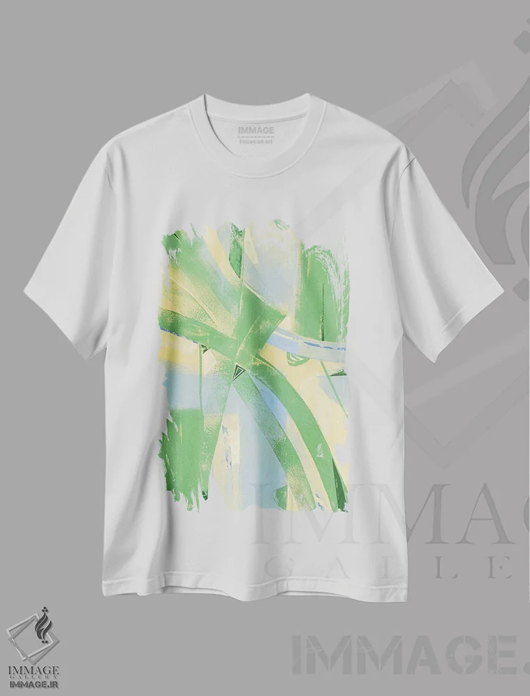 تیشرت سفید طرح دار چهارشنبه اثر نِلی لوکاشیک | immage.ir