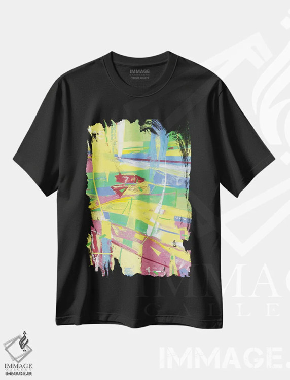 تیشرت مشکی طرح دار شنبه اثر نِلی لوکاشیک | فروشگاه ایماژ