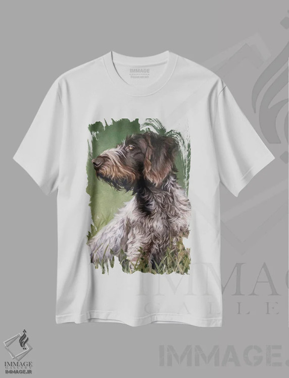 تیشرت سفید طرح دار پوینتر مو سیمی آلمانی، تزئینی اثر لینزی کیوی | فروشگاه ایماژ