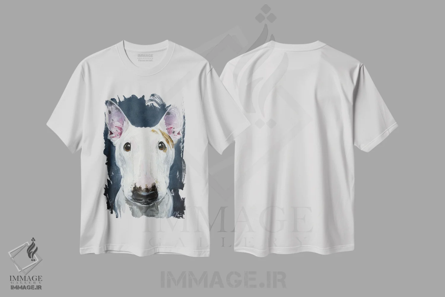 تیشرت سفید طرح دار بول تریر، تزئینی اثر لینزی کیوی | فروشگاه ایماژ