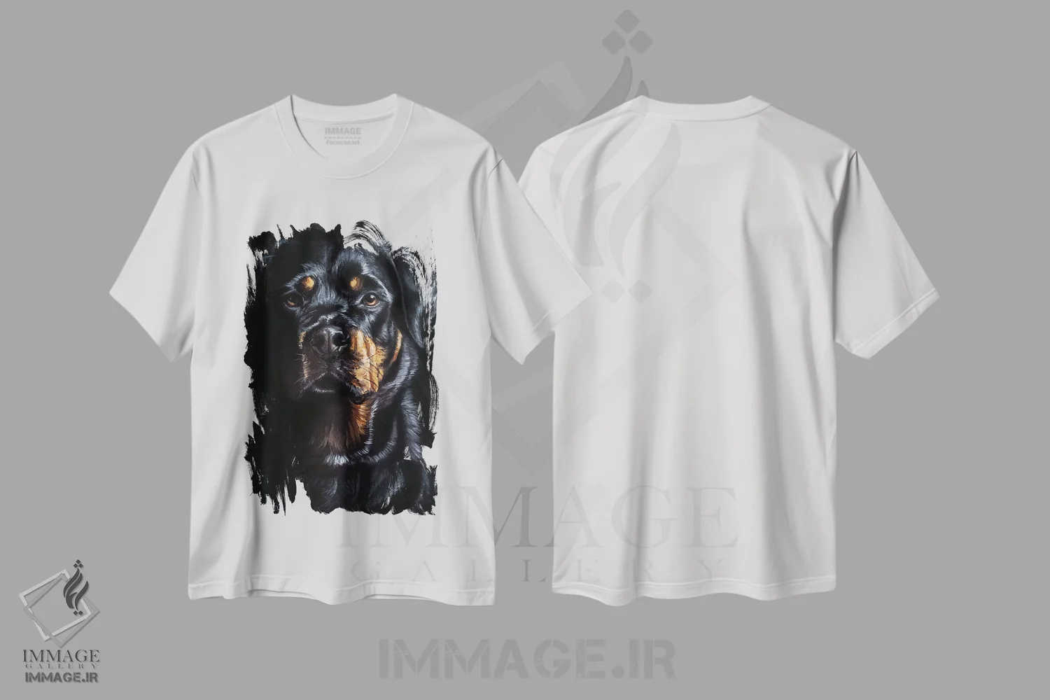 تیشرت سفید طرح دار روتوایلر، تزئینی اثر لینزی کیوی | immage.ir