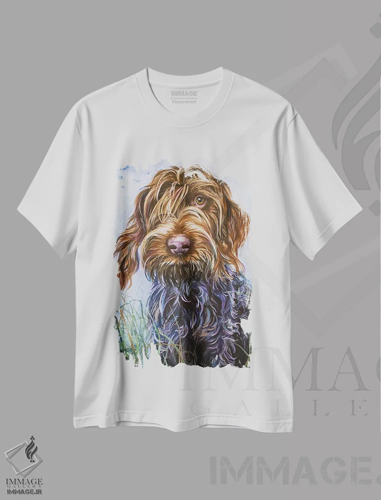 تیشرت سفید طرح دار گریفون مو سیمی ۲ اثر لینزی کیوی | فروشگاه ایماژ