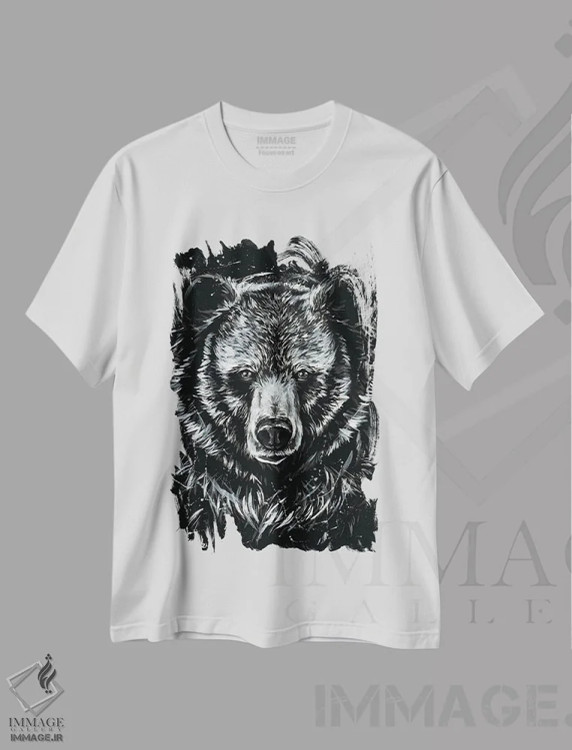 تیشرت سفید طرح دار خرس گریزلی، مدیوم اثر لینزی کیوی | فروشگاه ایماژ
