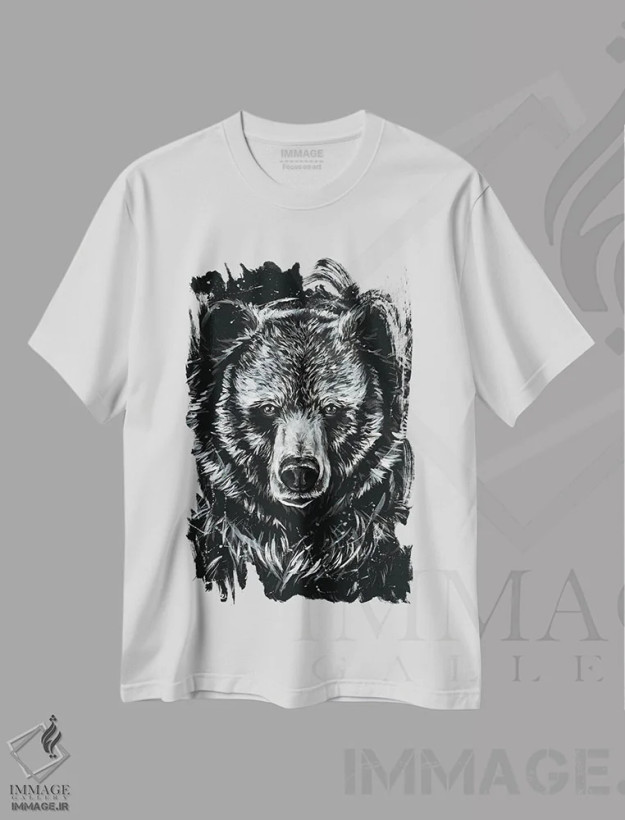 تیشرت سفید طرح دار خرس گریزلی، مدیوم اثر لینزی کیوی | فروشگاه ایماژ