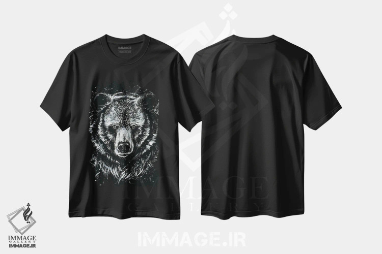 تیشرت مشکی طرح دار خرس گریزلی، مدیوم اثر لینزی کیوی | immage.ir