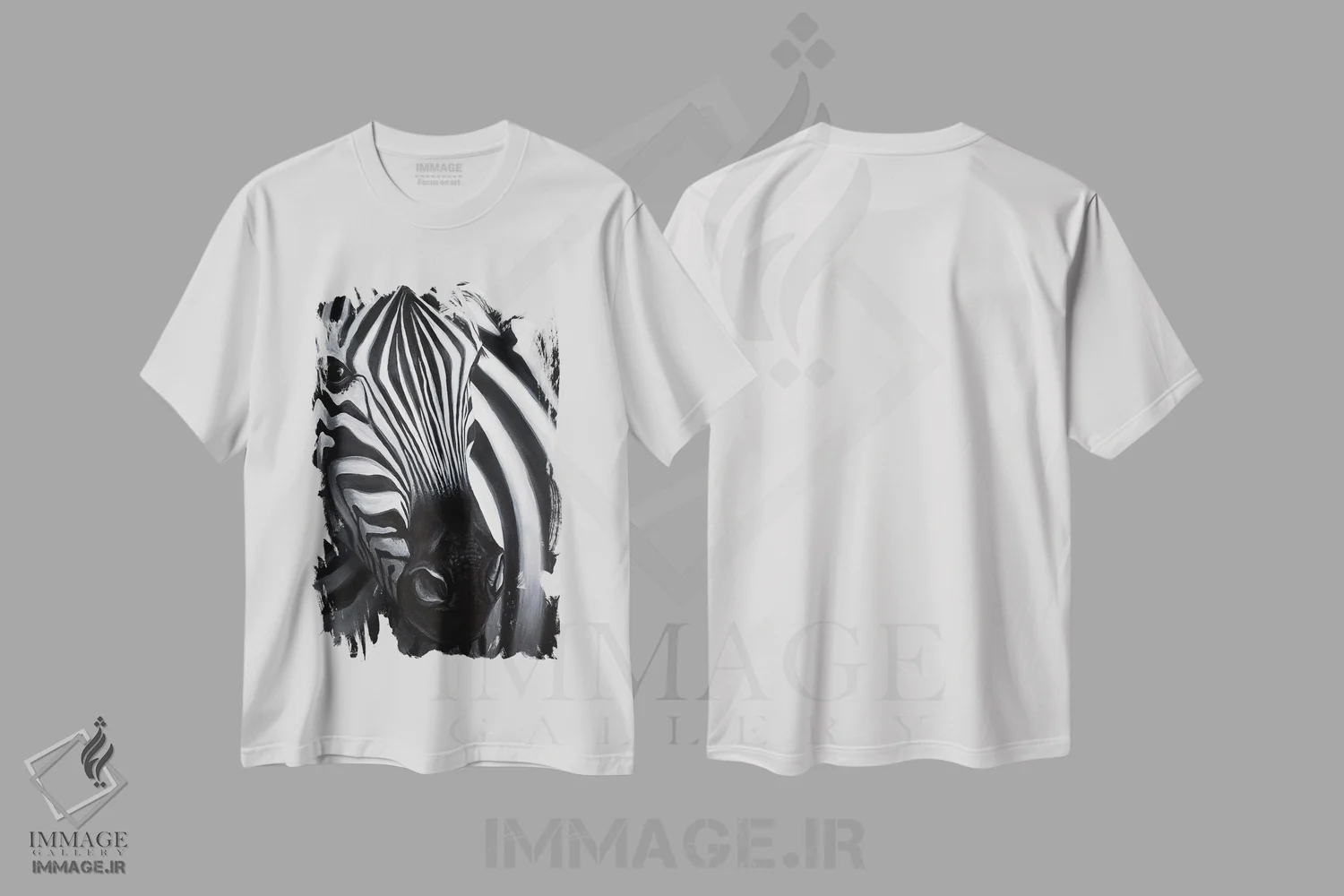 تیشرت سفید طرح دار گورخر، هنر فاخر معاصر اثر لینزی کیوی | immage.ir