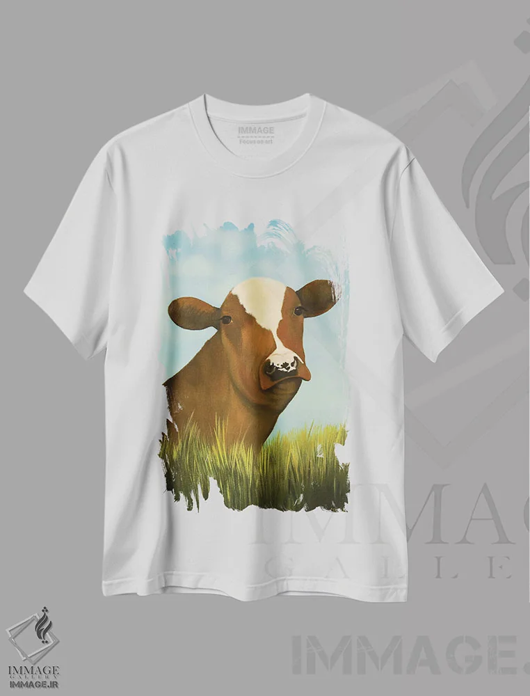 تیشرت سفید طرح دار اوتیس، دکور روستایی اثر شریل میلر لَکی | فروشگاه ایماژ