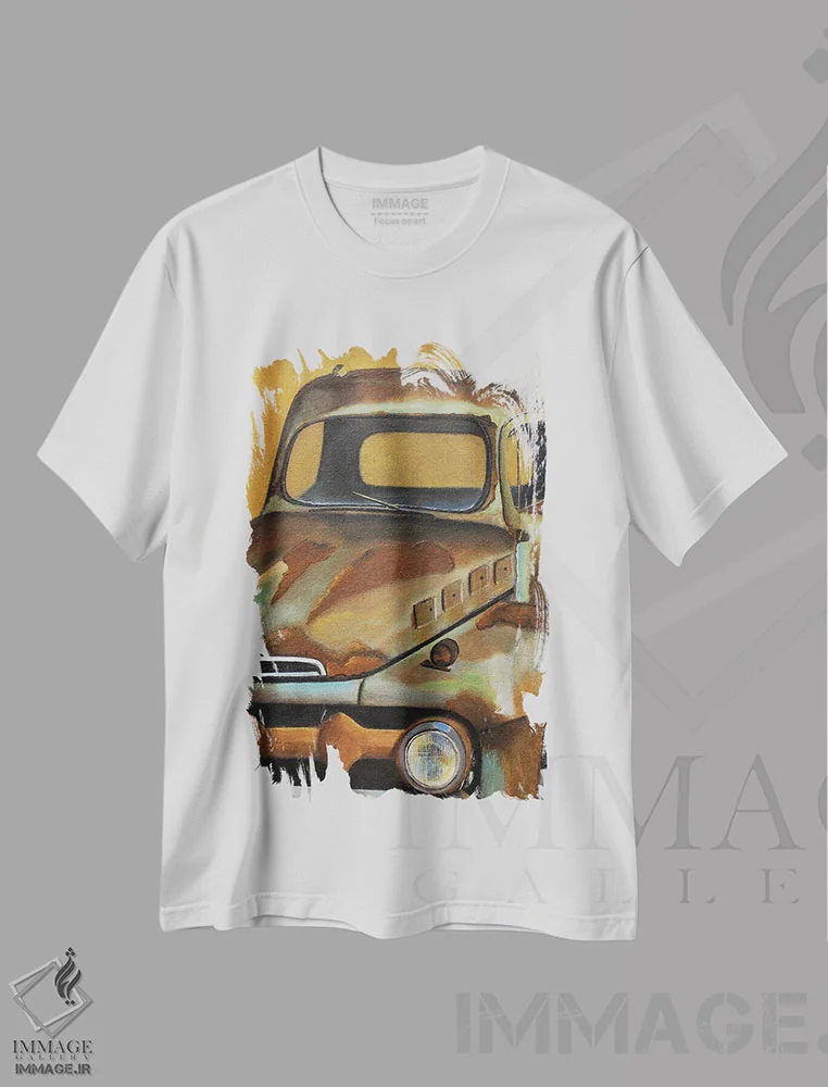 تیشرت سفید طرح دار دختر طلایی، دکور روستایی اثر شریل میلر لَکی | فروشگاه ایماژ