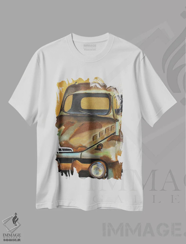 تیشرت سفید طرح دار دختر طلایی، دکور روستایی اثر شریل میلر لَکی | فروشگاه ایماژ