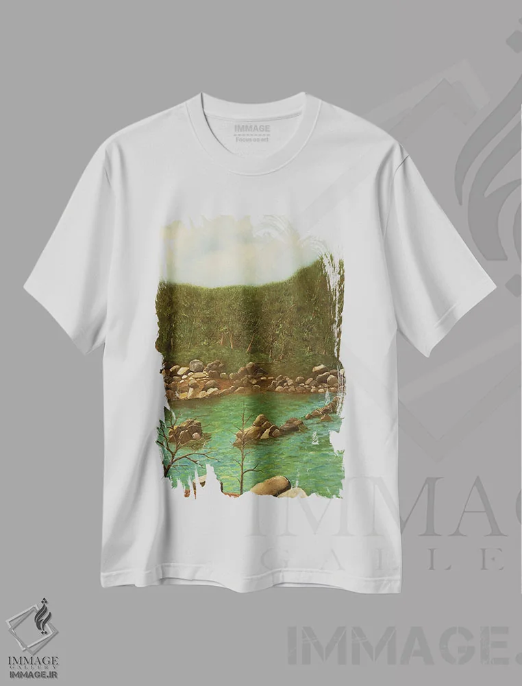 تیشرت سفید طرح دار گذرگاه گوشن، دکور روستایی اثر شریل میلر لَکی | immage.ir