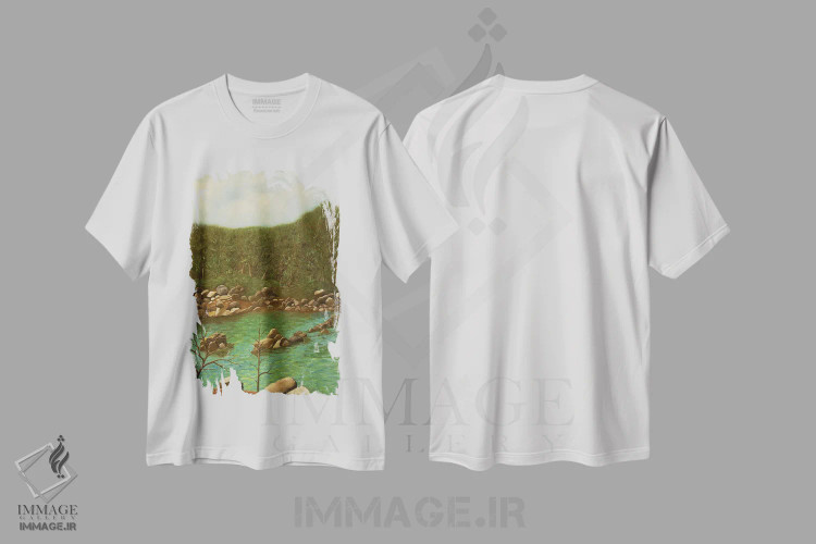تیشرت سفید طرح دار گذرگاه گوشن، دکور روستایی اثر شریل میلر لَکی | immage.ir