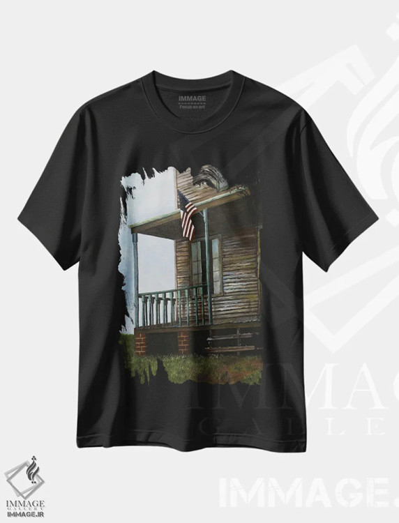 تیشرت مشکی طرح دار میهن پرستانه، دکور آمریکایی اثر شریل میلر لَکی | immage.ir