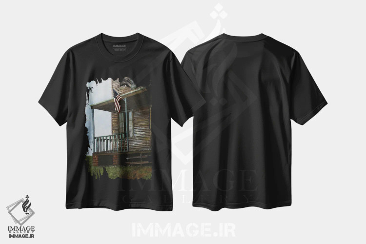 تیشرت مشکی طرح دار میهن پرستانه، دکور آمریکایی اثر شریل میلر لَکی | immage.ir