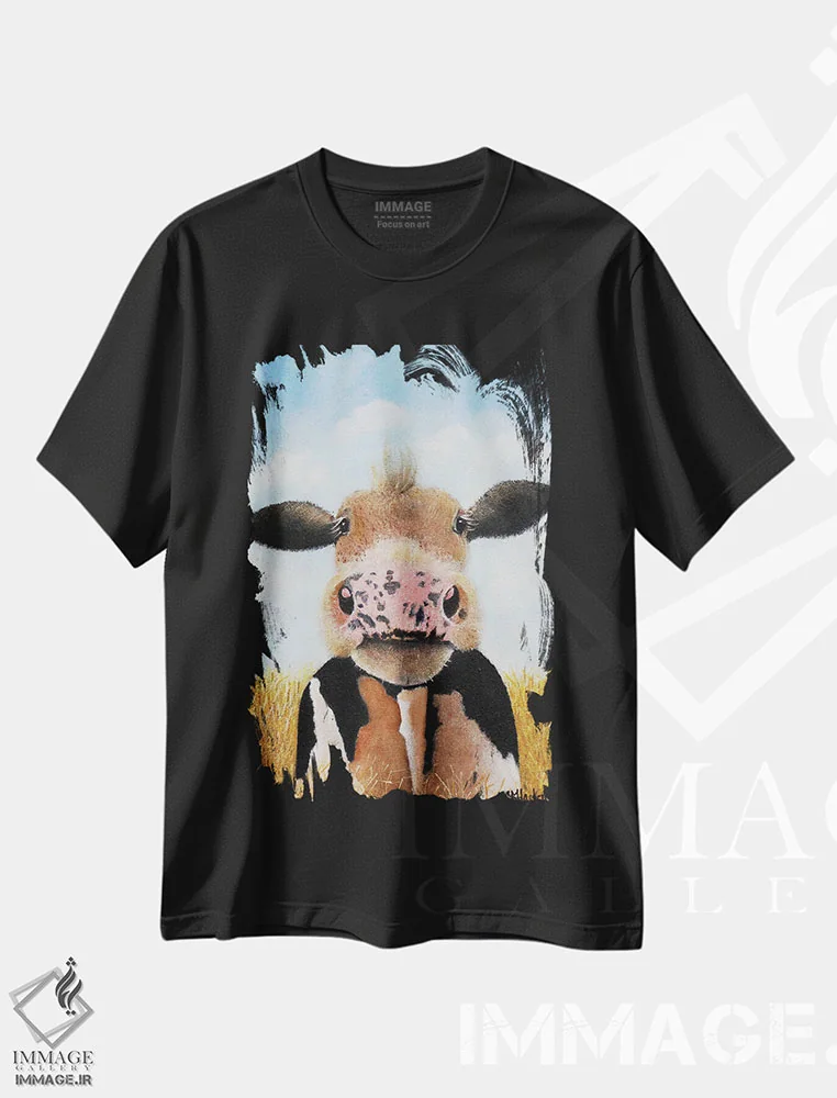 تیشرت مشکی طرح دار کک و مک، دکور روستایی اثر شریل میلر لَکی | immage.ir
