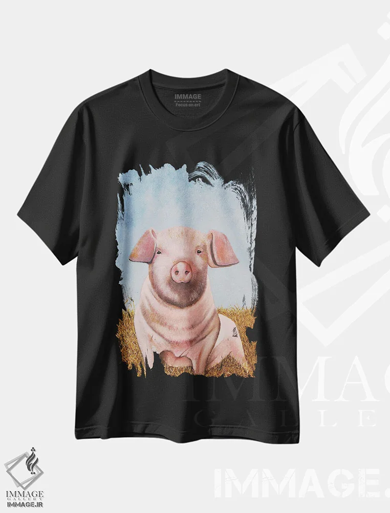 تیشرت مشکی طرح دار سر در ابرها، دکور روستایی اثر شریل میلر لَکی | فروشگاه ایماژ