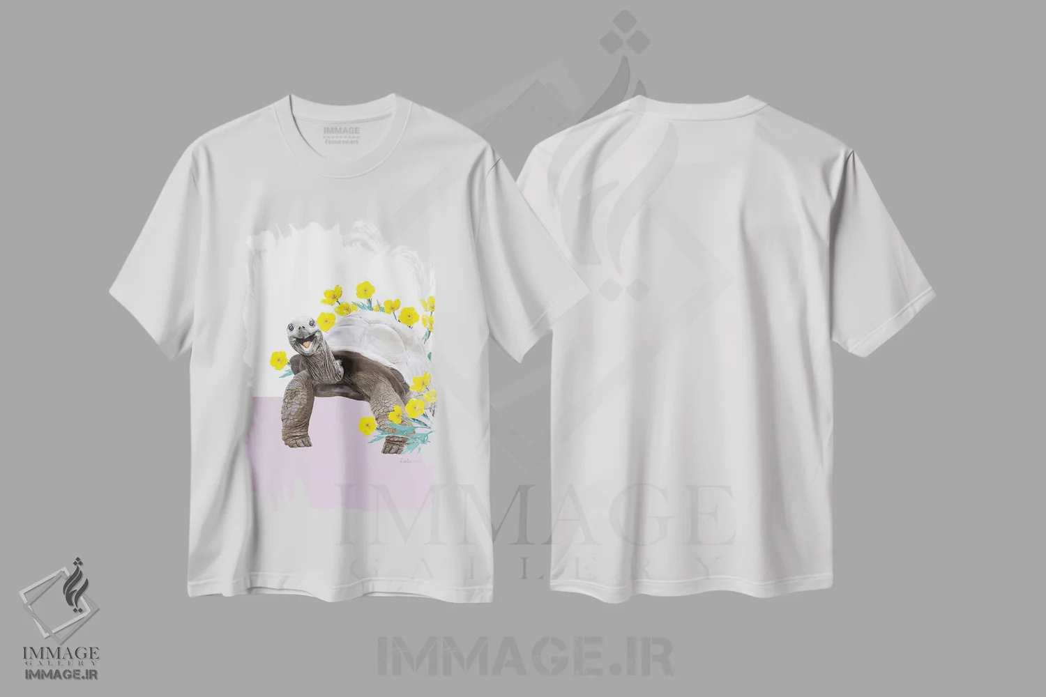 تیشرت سفید طرح دار لاک پشت خشکی سافاری، هنر دیجیتال اثر لولا دیزاین | immage.ir