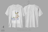 تیشرت سفید طرح دار خرگوش گیاهی حیات وحش، هنر دیجیتال اثر لولا دیزاین | immage.ir