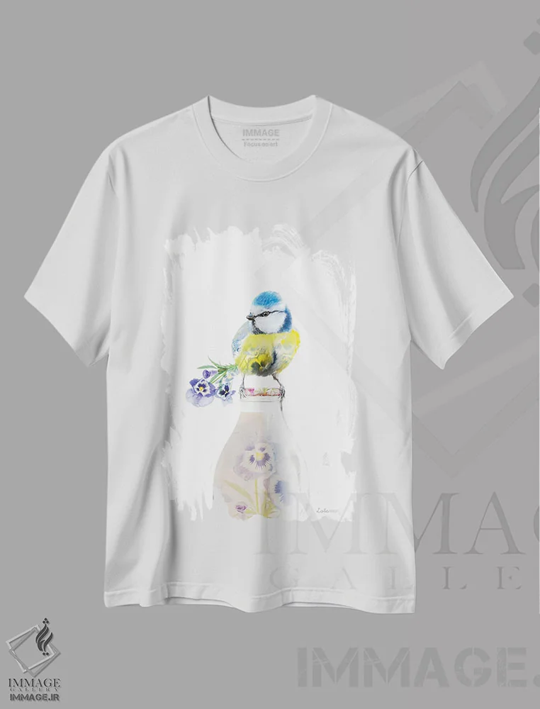 تیشرت سفید طرح دار آثار لولا دیزاین - immage.ir