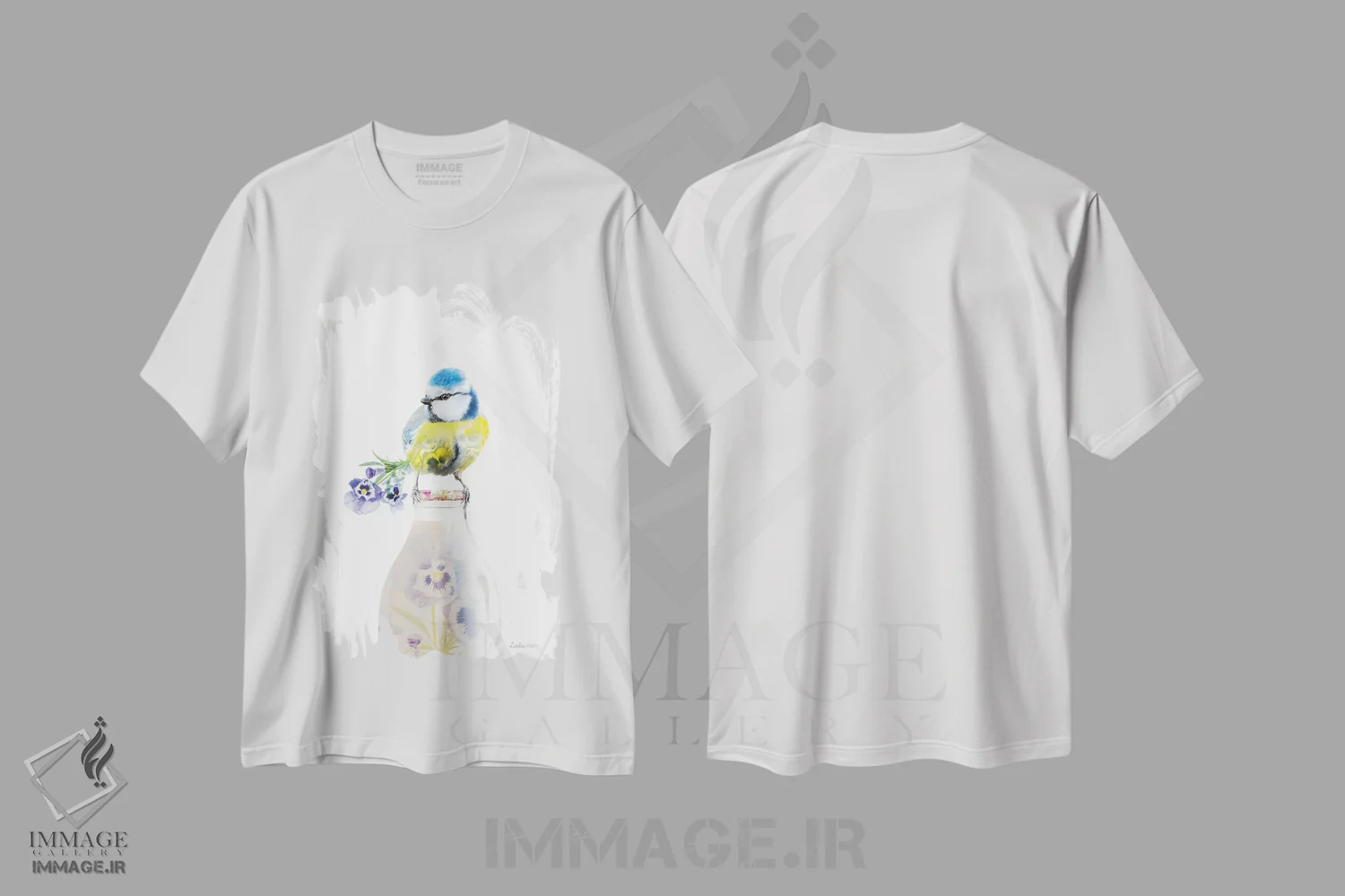 تیشرت سفید طرح دار آثار لولا دیزاین - immage.ir