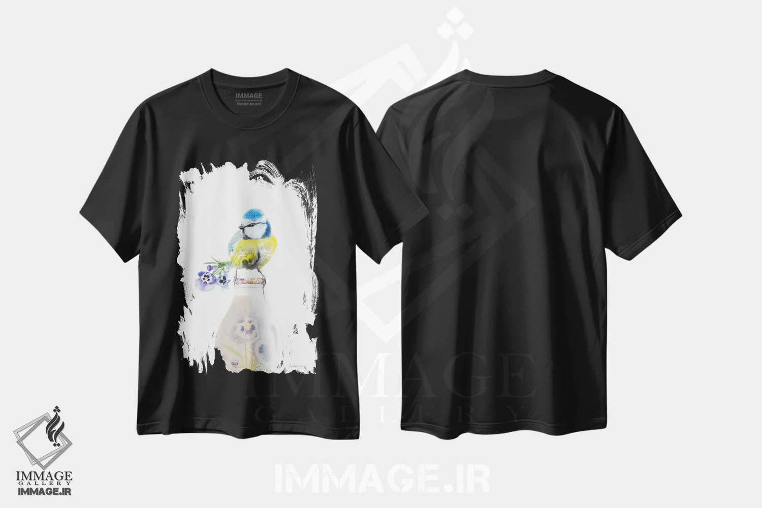 تیشرت مشکی طرح دار آثار لولا دیزاین - فروشگاه ایماژ