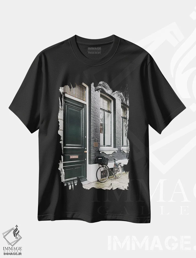 تیشرت مشکی طرح دار دوچرخه آمستردام، دکوراسیون جایگزین اثر لاولی لیتل هوم کو | immage.ir