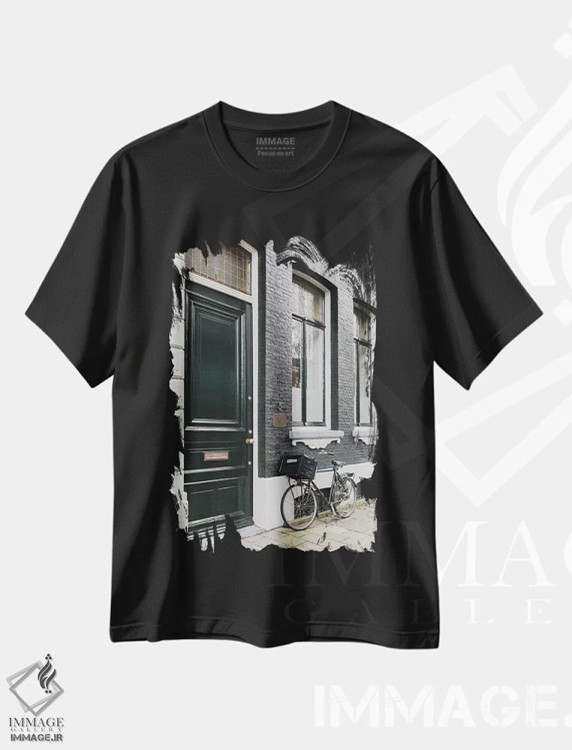 تیشرت مشکی طرح دار دوچرخه آمستردام، دکوراسیون جایگزین اثر لاولی لیتل هوم کو | immage.ir