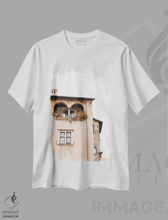 تیشرت سفید طرح دار Rome, Italy,باغ پشت بام، رم، ایتالیا، مدیوم اثر لاولی لیتل هوم کو | فروشگاه ایماژ
