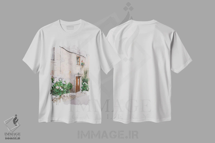 تیشرت سفید طرح دار کوچه فرعی، مدیوم اثر لاولی لیتل هوم کو | فروشگاه ایماژ