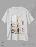 تیشرت سفید طرح دار Italy,خیابان های رم، ایتالیا، مدیوم اثر لاولی لیتل هوم کو | فروشگاه ایماژ