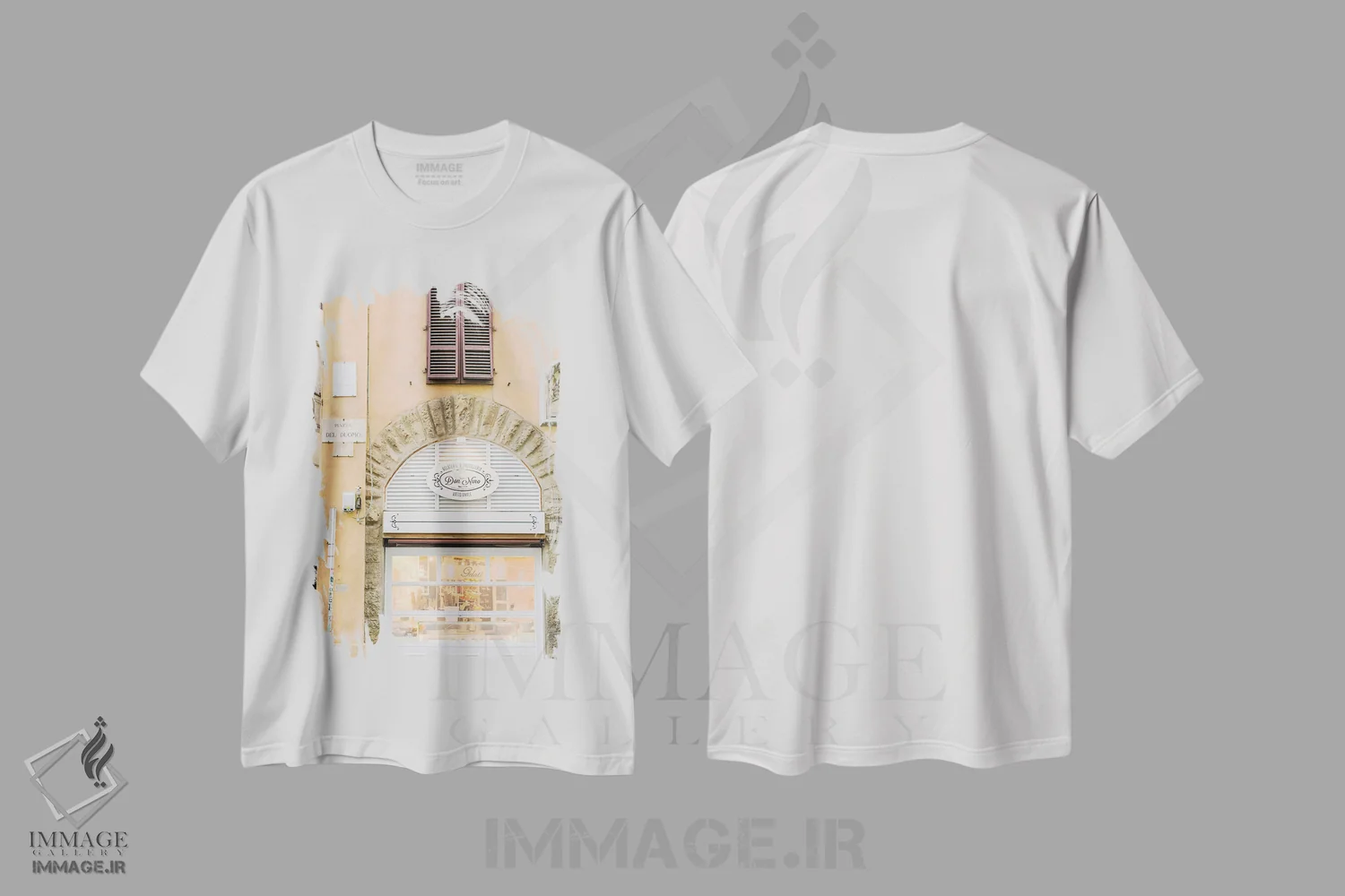 تیشرت سفید طرح دار Florence, Italy,تابلوی خیابان، فلورانس، ایتالیا، مدیوم اثر لاولی لیتل هوم کو | immage.ir