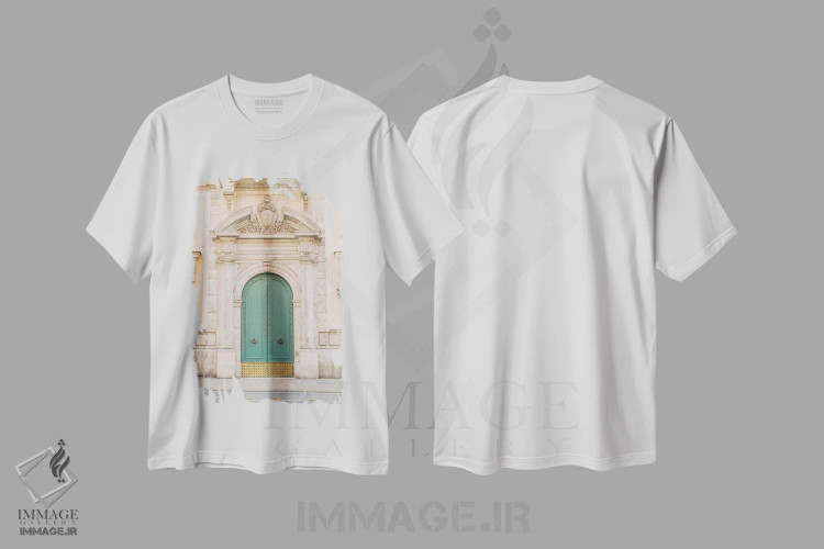 تیشرت سفید طرح دار Rome, Italy,در آبی و طلایی، رم، ایتالیا، مدیوم اثر لاولی لیتل هوم کو | immage.ir