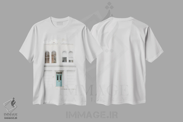 تیشرت سفید طرح دار London, England,در آبی شماره ۱، لندن، انگلستان، مدیوم اثر لاولی لیتل هوم کو | immage.ir