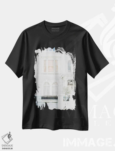 تیشرت مشکی طرح دار London, England,خانه آبی، لندن، انگلستان، مدیوم اثر لاولی لیتل هوم کو | فروشگاه ایماژ