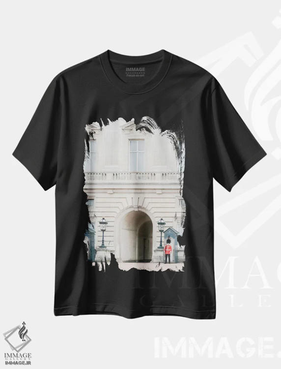 تیشرت مشکی طرح دار London, England,کاخ باکینگهام، لندن، انگلستان، مدیوم اثر لاولی لیتل هوم کو | immage.ir