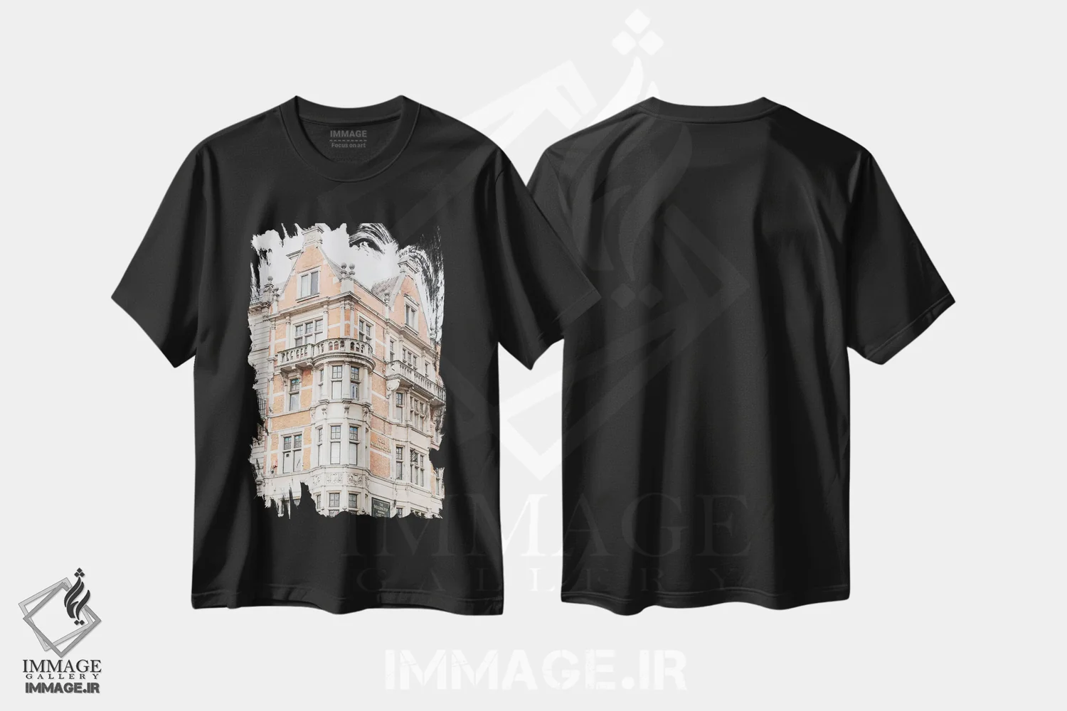 تیشرت مشکی طرح دار London, England,گوشه ساختمان، لندن، انگلستان، مدیوم اثر لاولی لیتل هوم کو | فروشگاه ایماژ