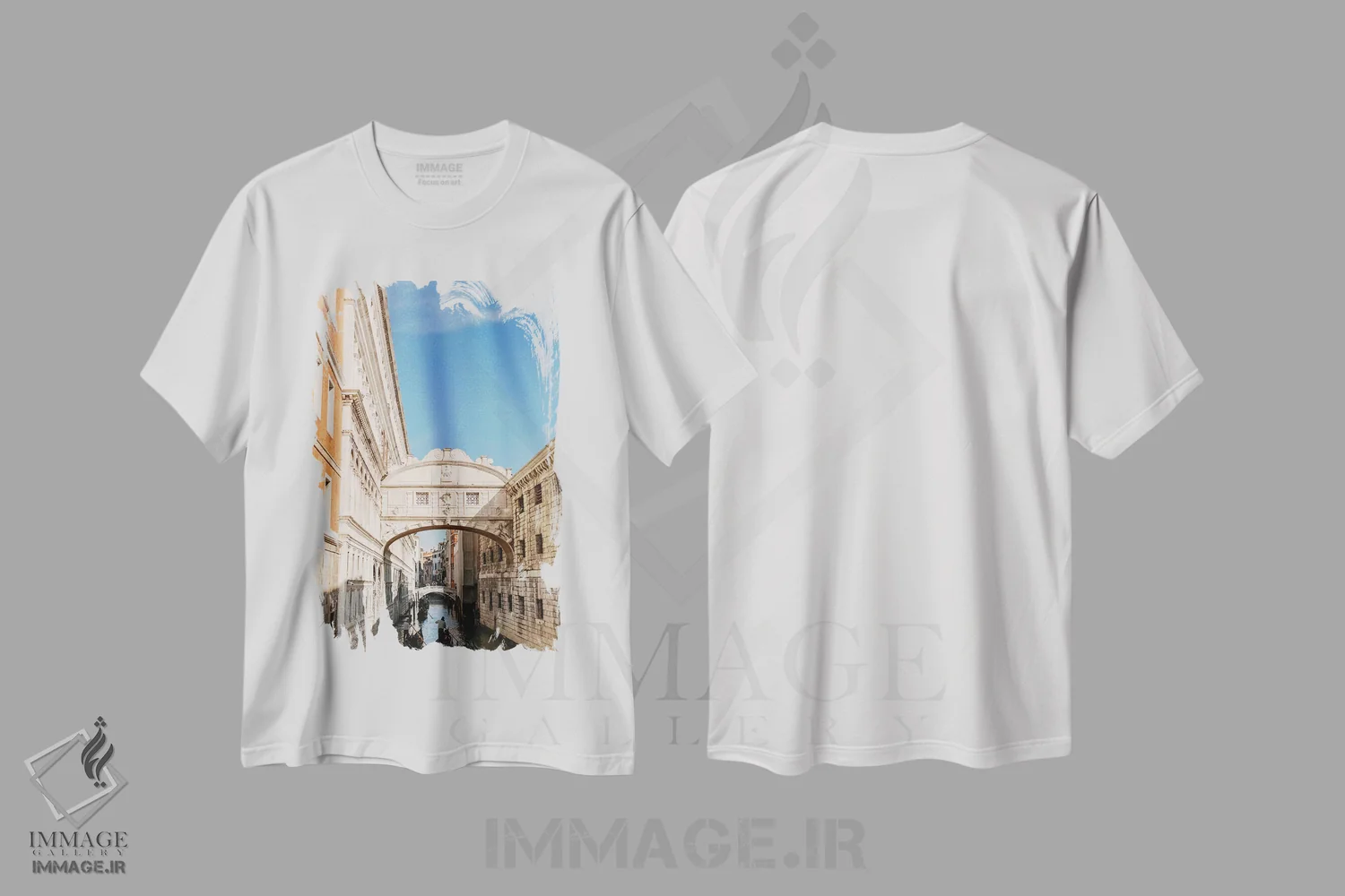 تیشرت سفید طرح دار Venice, Italy,پل آه ها، ونیز، ایتالیا، مدیوم اثر لاولی لیتل هوم کو | immage.ir