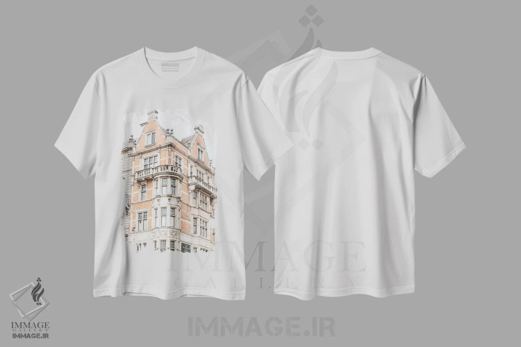 تیشرت سفید طرح دار London, England,گوشه ساختمان، لندن، انگلستان، مدیوم اثر لاولی لیتل هوم کو | immage.ir