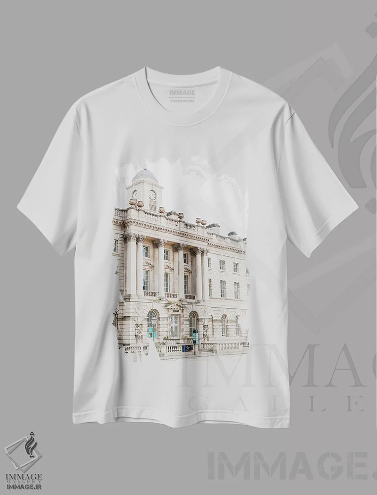 تیشرت سفید طرح دار London, England,ساختمان، لندن، انگلستان، مدیوم اثر لاولی لیتل هوم کو | فروشگاه ایماژ