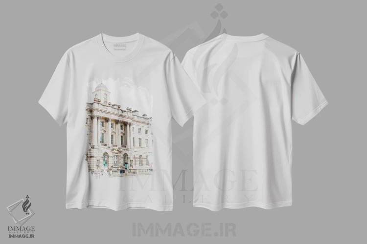 تیشرت سفید طرح دار London, England,ساختمان، لندن، انگلستان، مدیوم اثر لاولی لیتل هوم کو | فروشگاه ایماژ