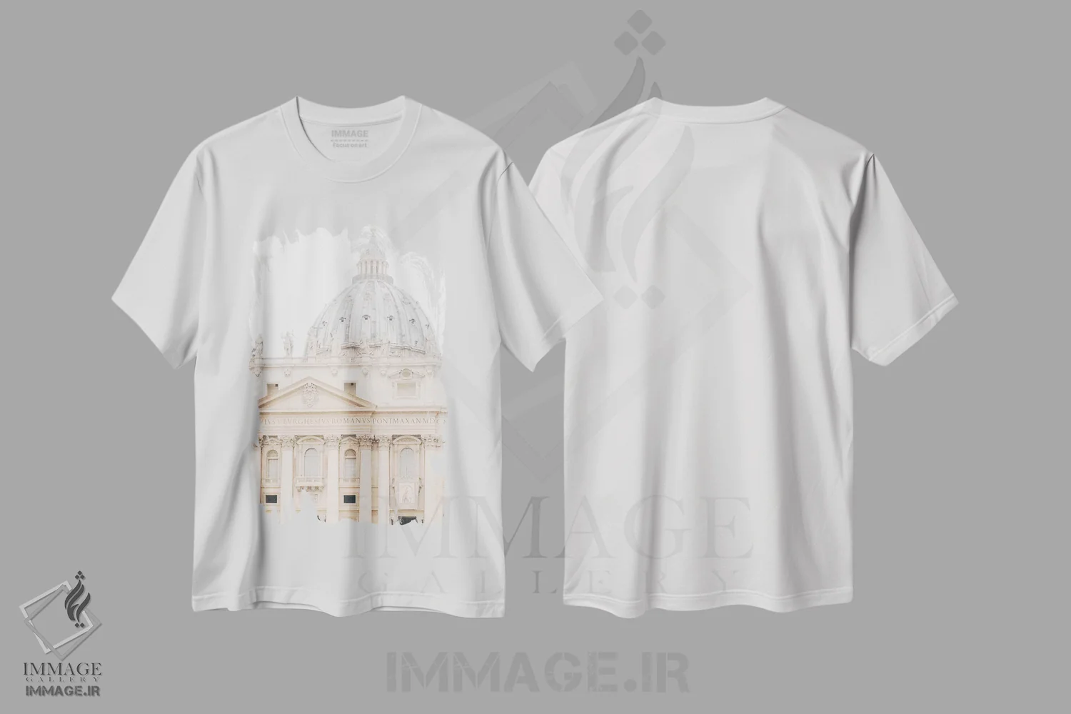 تیشرت سفید طرح دار Rome, Italy,ساختمان، رم، ایتالیا، مدیوم اثر لاولی لیتل هوم کو | فروشگاه ایماژ