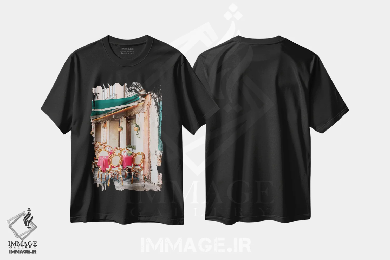 تیشرت مشکی طرح دار Venice, Italy,کافه، ونیز، ایتالیا، مدیوم اثر لاولی لیتل هوم کو | immage.ir