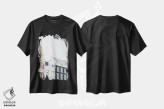 تیشرت مشکی طرح دار Amsterdam,پشت بام خانه های کانالی، آمستردام، مدیوم اثر لاولی لیتل هوم کو | فروشگاه ایماژ