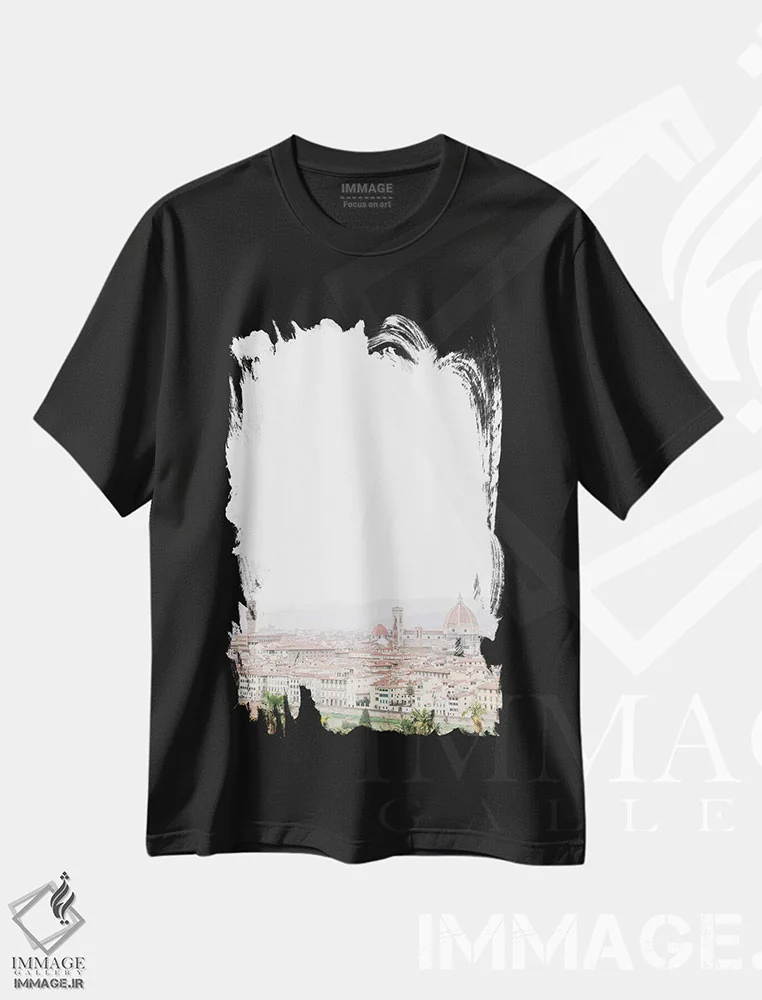 تیشرت مشکی طرح دار آثار لاولی لیتل هوم کو - فروشگاه ایماژ