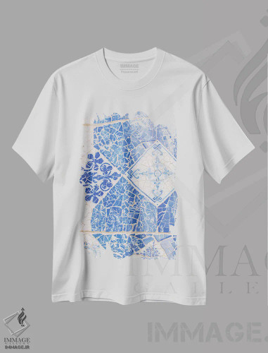 تیشرت سفید طرح دار Barcelona, Spain,جزئیات موزاییک، بارسلون، اسپانیا اثر لاولی لیتل هوم کو | فروشگاه ایماژ